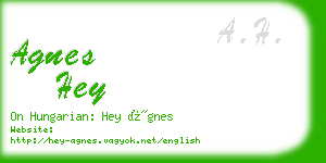 agnes hey business card